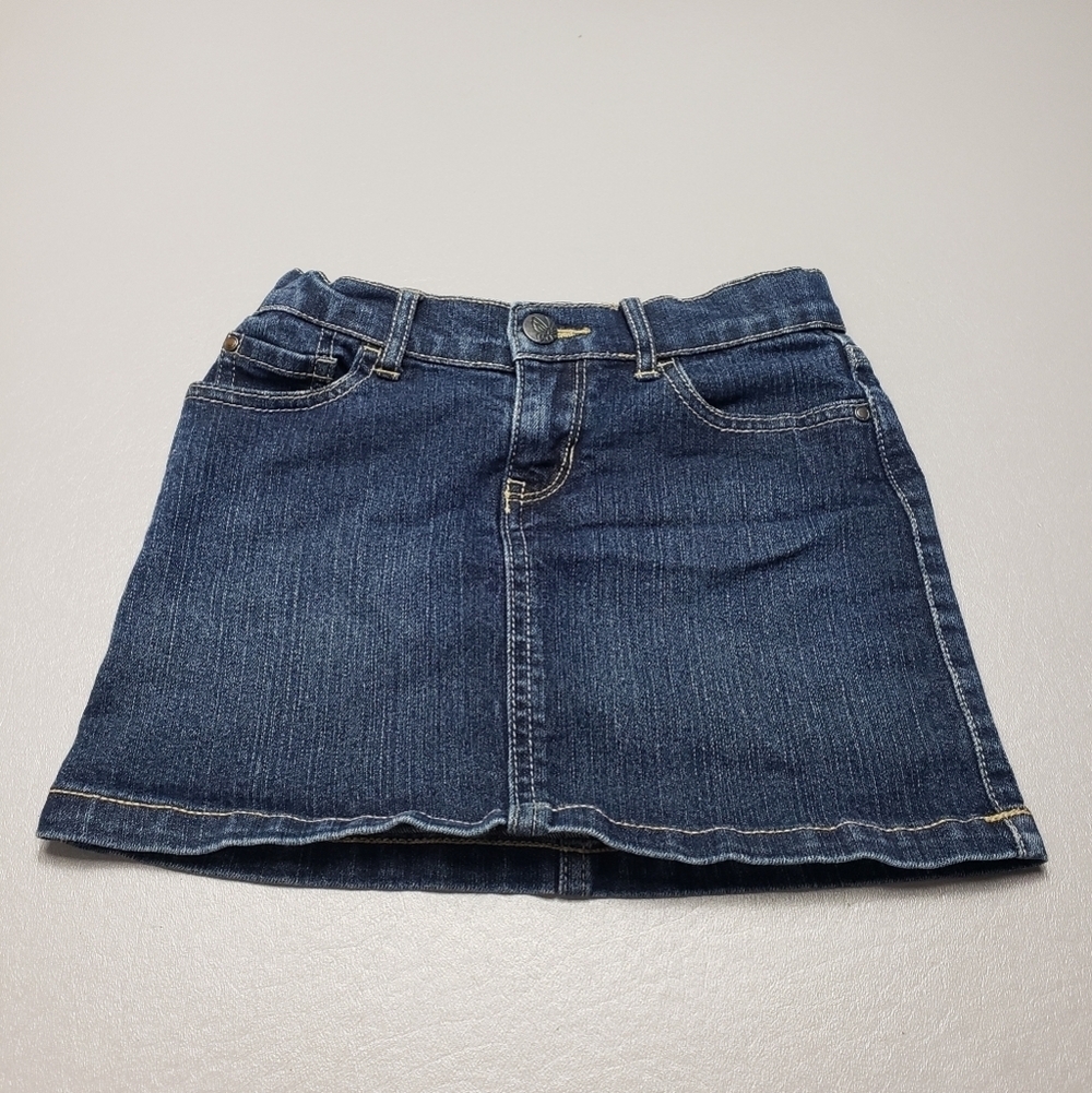 1989 place girls denim blue jean skirt size 6 adjustable waist